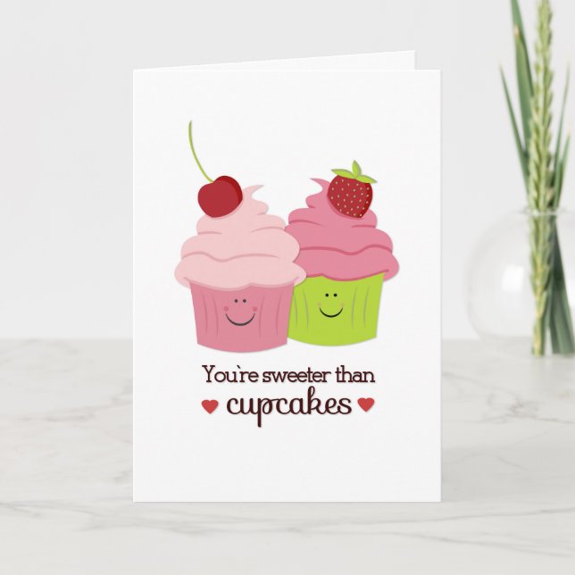 Cartes Pour Fêtes Annuelles Vous êtes plus doux que les gâteaux Valentine (Devant)