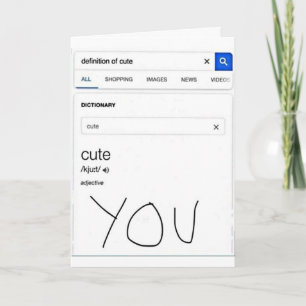 CARTES POUR FÊTES ANNUELLES VOUS ÊTES SI **CUTE*** LA VRAIE SIGNIFICATION DE C