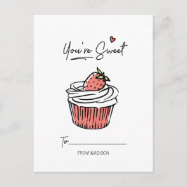 Cartes Pour Fêtes Annuelles Vous êtes Sweet Cupcake Classroom Valentine Postca