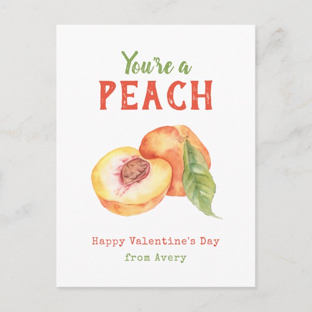 Cartes Pour Fêtes Annuelles Vous êtes une école pour enfants Peach Valentine's (Devant)