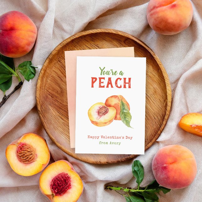 Cartes Pour Fêtes Annuelles Vous êtes une école pour enfants Peach Valentine's (Créateur téléchargé)