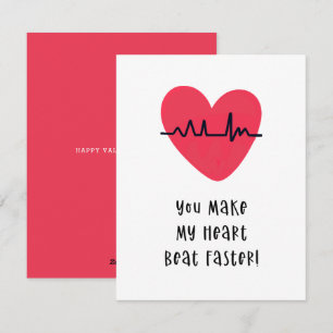 Cartes Pour Fêtes Annuelles Vous faites battre mon coeur plus vite Valentines 