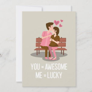 Cartes Pour Fêtes Annuelles Vous = Incroyable, Moi = Chanceux – Baiser Romanti