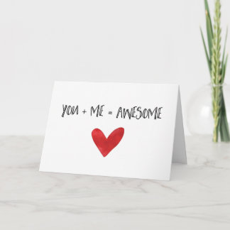 Cartes Pour Fêtes Annuelles Vous + Je = note impressionnante d'amour de |