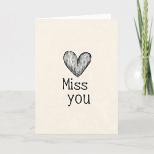 Cartes Pour Fêtes Annuelles Vous manquez le coeur simple