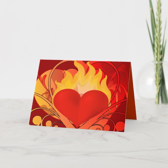 Cartes Pour Fêtes Annuelles Vous mettez mon coeur en feu - (Devant)