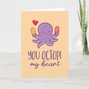 Cartes Pour Fêtes Annuelles Vous Octopi Mon Coeur Octopus Drôle Saint Valentin