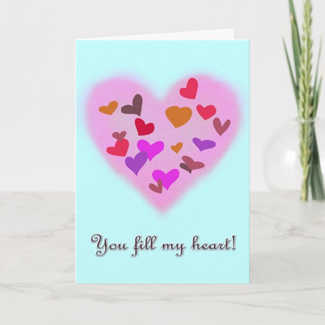 Cartes Pour Fêtes Annuelles Vous remplissez mon coeur (Devant)