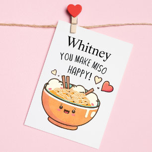 Cartes Pour Fêtes Annuelles Vous Rendre Miso Heureux Ramen Valentine