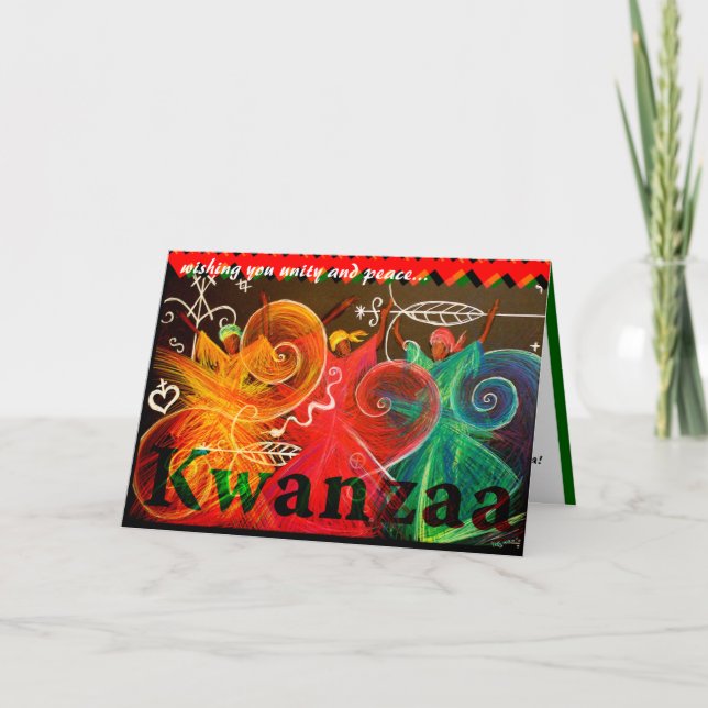 Cartes Pour Fêtes Annuelles vous souhaitant l'unité et la paix… Kwanzaa (Devant)