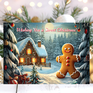 Cartes Pour Fêtes Annuelles Vous souhaite un Noël au pain d'épices doux 