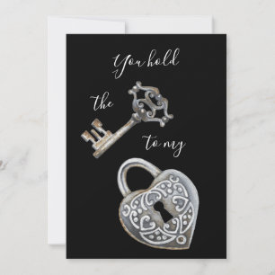 Cartes Pour Fêtes Annuelles Vous tenez la clé de mon coeur noir Valentine's
