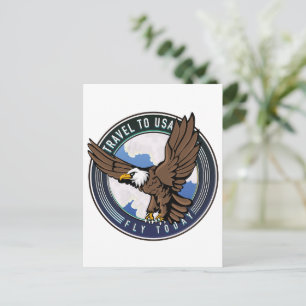 Cartes Pour Fêtes Annuelles Voyage aux USA Fly today logo