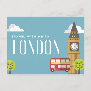 Cartes Pour Fêtes Annuelles Voyage avec moi à Londres Angleterre