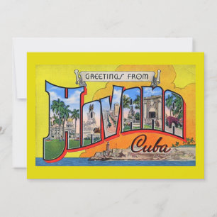 Cartes Pour Fêtes Annuelles Voyage Cuba vintage - Salutations de La Havane