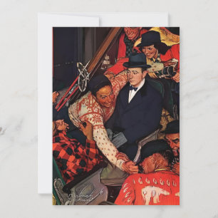 Cartes Pour Fêtes Annuelles Voyage En Train De Ski - Norman Rockwell