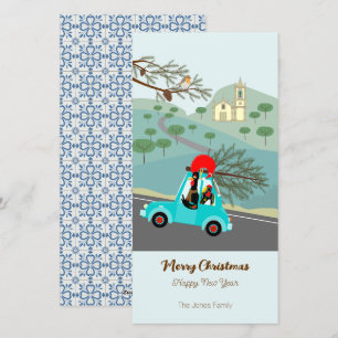 Cartes Pour Fêtes Annuelles Voyage festif de Noël du coq portugais