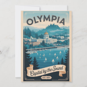 Cartes Pour Fêtes Annuelles Voyage Rétro à Olympia Washington