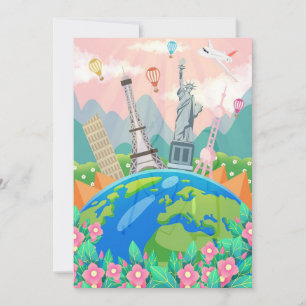 Cartes Pour Fêtes Annuelles Voyager dans le monde entier