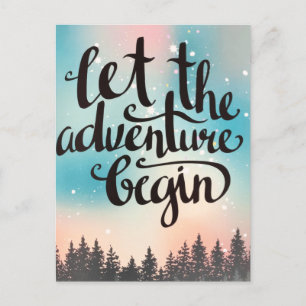 Cartes Pour Fêtes Annuelles Voyager Forêt Arbres Aventure commence