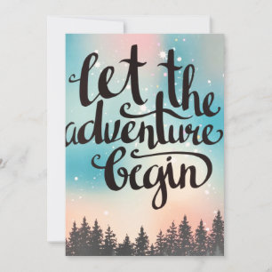 Cartes Pour Fêtes Annuelles Voyager Forêt Arbres Aventure commence