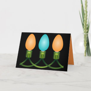 Cartes Pour Fêtes Annuelles Voyants de Noël trio orange et bleu