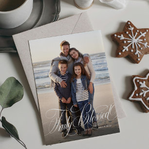 Cartes Pour Fêtes Annuelles Vraiment bénie élégante photo religieuse de Noël