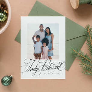 Cartes Pour Fêtes Annuelles Vraiment bénie élégante photo religieuse de Noël
