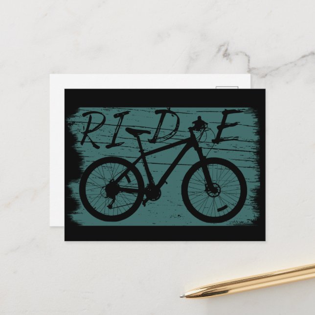 Cartes Pour Fêtes Annuelles VTT vintage (Devant/Arrière en situation)