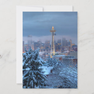 Cartes Pour Fêtes Annuelles Vue pittoresque de Snowy Seattle