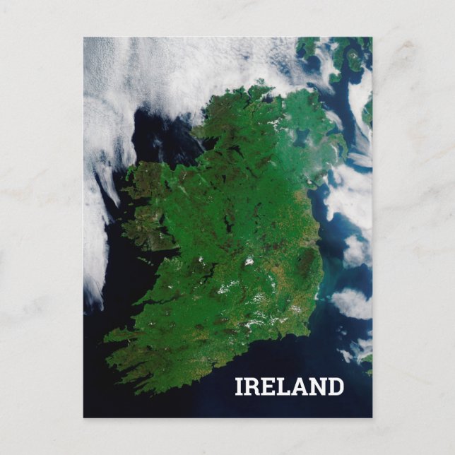 Cartes Pour Fêtes Annuelles Vue satellite de l'Irlande (Devant)