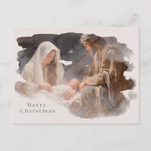 Cartes Pour Fêtes Annuelles Vues de la Nativité de l'aquarelle