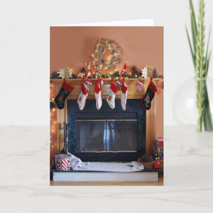 Cartes Pour Fêtes Annuelles Warm Fireplace Wishes