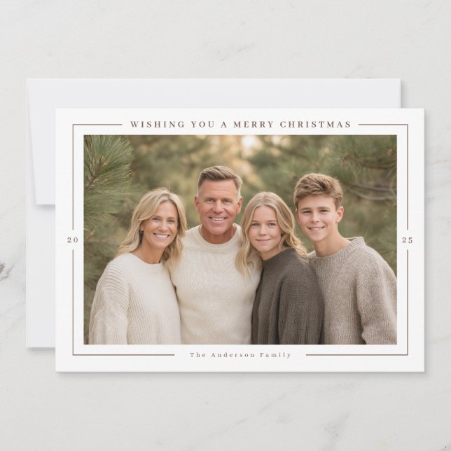 Cartes Pour Fêtes Annuelles Warm Minimal Christmas Photo (Devant)