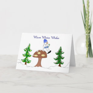 Cartes Pour Fêtes Annuelles Warm Winter Warm - Snowman