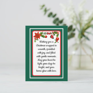 Cartes Pour Fêtes Annuelles Warm wishes poinsettia christmas card