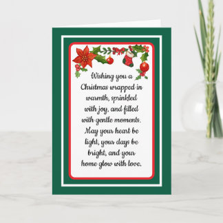 Cartes Pour Fêtes Annuelles Warm wishes poinsettia christmas card