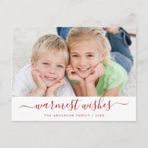 Cartes Pour Fêtes Annuelles Warmest Wishes Script Christmas Photo Card
