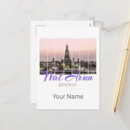 Cartes Pour Fêtes Annuelles Wat Arun Temple Bangkok Thaïlande Sunset Souvenir