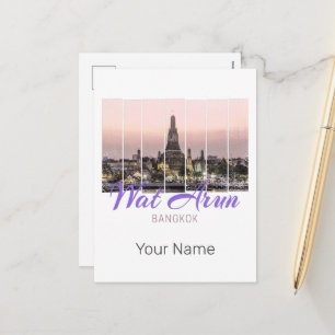 Cartes Pour Fêtes Annuelles Wat Arun Temple Bangkok Thaïlande Sunset Souvenir