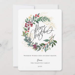 Cartes Pour Fêtes Annuelles Watercolor Christmas Doodle Wreath