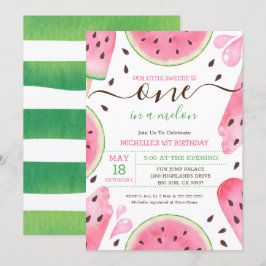 Cartes Pour Fêtes Annuelles Watermelon One In A Melon 1er Anniversaire Invitat
