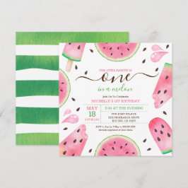 Cartes Pour Fêtes Annuelles Watermelon One In A Melon 1er Anniversaire Invitat