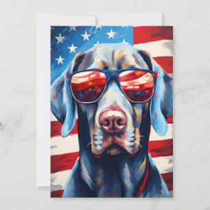 Cartes Pour Fêtes Annuelles Weimaraner 4 juillet fête de l'indépendance