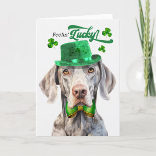 Cartes Pour Fêtes Annuelles Weimaraner Chien Feelin' Lucky St Patrick's Day