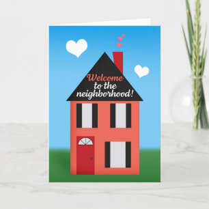Cartes Pour Fêtes Annuelles Welcome to Neighborhood Illustrated House