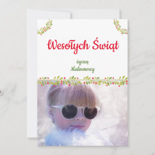 Cartes Pour Fêtes Annuelles Wesołych Świąt kartka po polsku Noël polonais