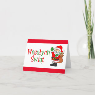 Cartes Pour Fêtes Annuelles Wesolych Swiat Polonaise Père Noël