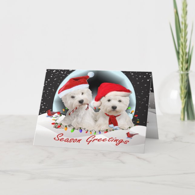 Cartes Pour Fêtes Annuelles West Highland Terrier Christmas Pals (Devant)