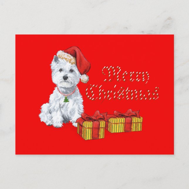 Cartes Pour Fêtes Annuelles West Highland White Terrier Cadeaux de Noël (Devant)